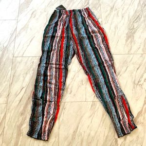 Stripped Pull On Jogger Pants